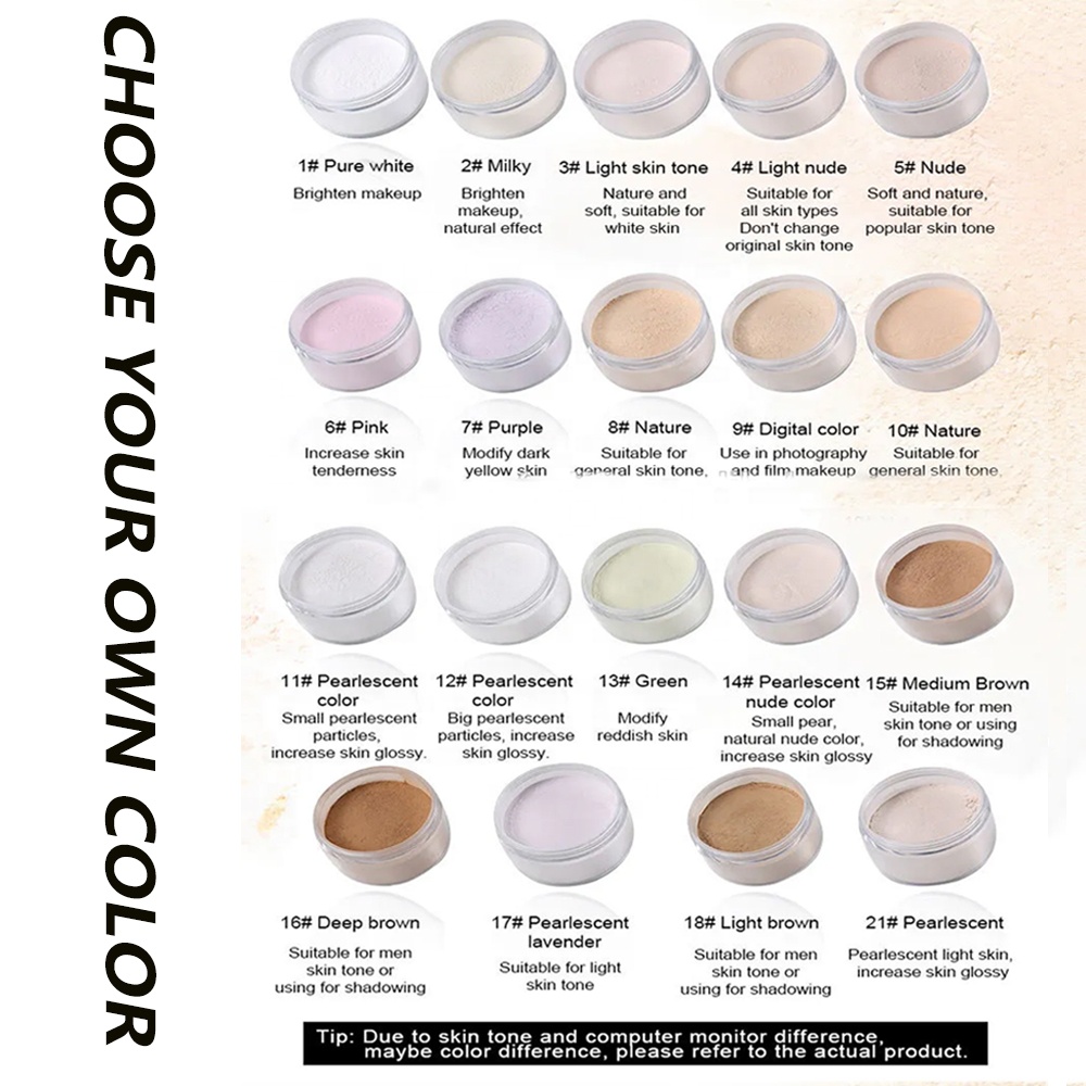 Make Your Own Mineral Powder Green Banana Powder Pink Makeup Setting Powder Private Label Face Translucent Loose Setting Powder