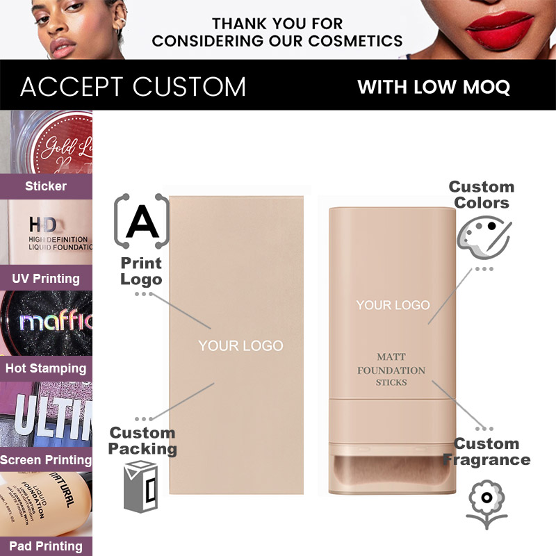 Foundation Stick Face Makeup Waterproof Nature Full Coverage Concealer Foundation With Brush