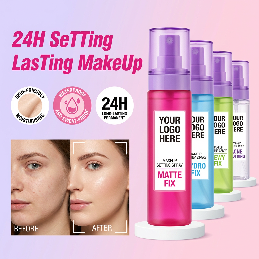 Setting Spray Makeup Private Label with Lightweight Hydration Long Lasting Makeup Setting Spray Waterproof 24 Hour Hold