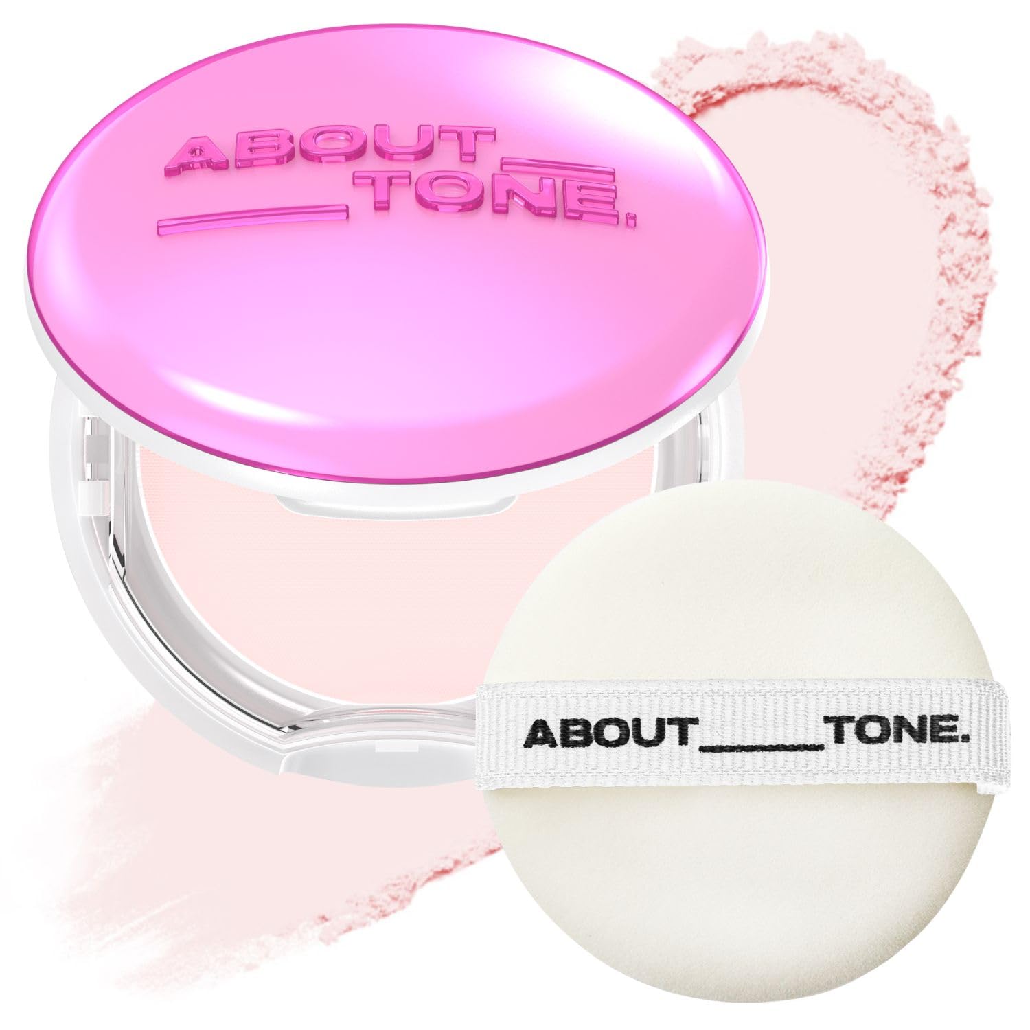 TONE Brighten Glow Powder Pact Shining Tone-Up Pressed Powder Compact Blur Finish Face Makeup Setting Finishing Transparent