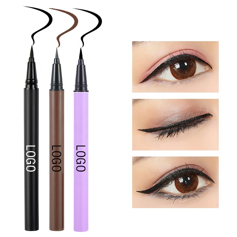 PM-20r Custom Loqo Dark Black Long Wear Waterproof Sweat-proof Vegan Matte Liquid Eyeliner Pen Eye Liner Pencil