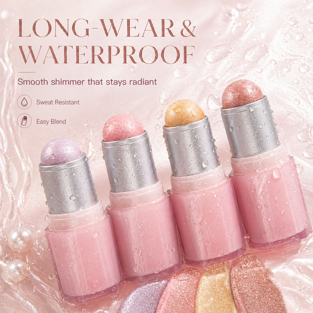 Shimmer Highlighter Stick Cream Glow Highlighter 6Shades Smooth Long-lasting Face Makeup Cosmetic Salon Makeup Artist