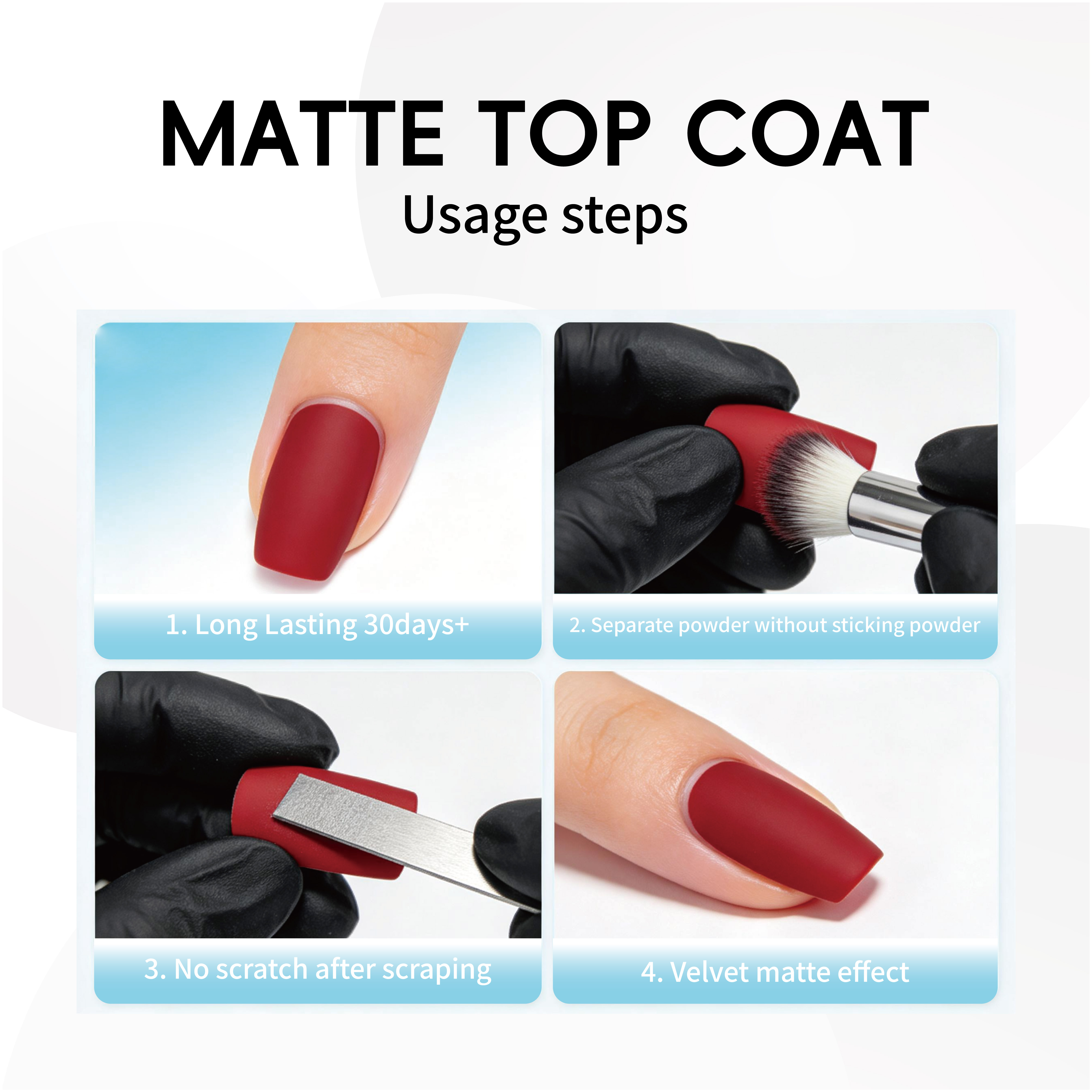 Aosmei HEMA Free TPO Free No Wipe Topcoat Primer Dustless Matte Velvet Matte Topcoat