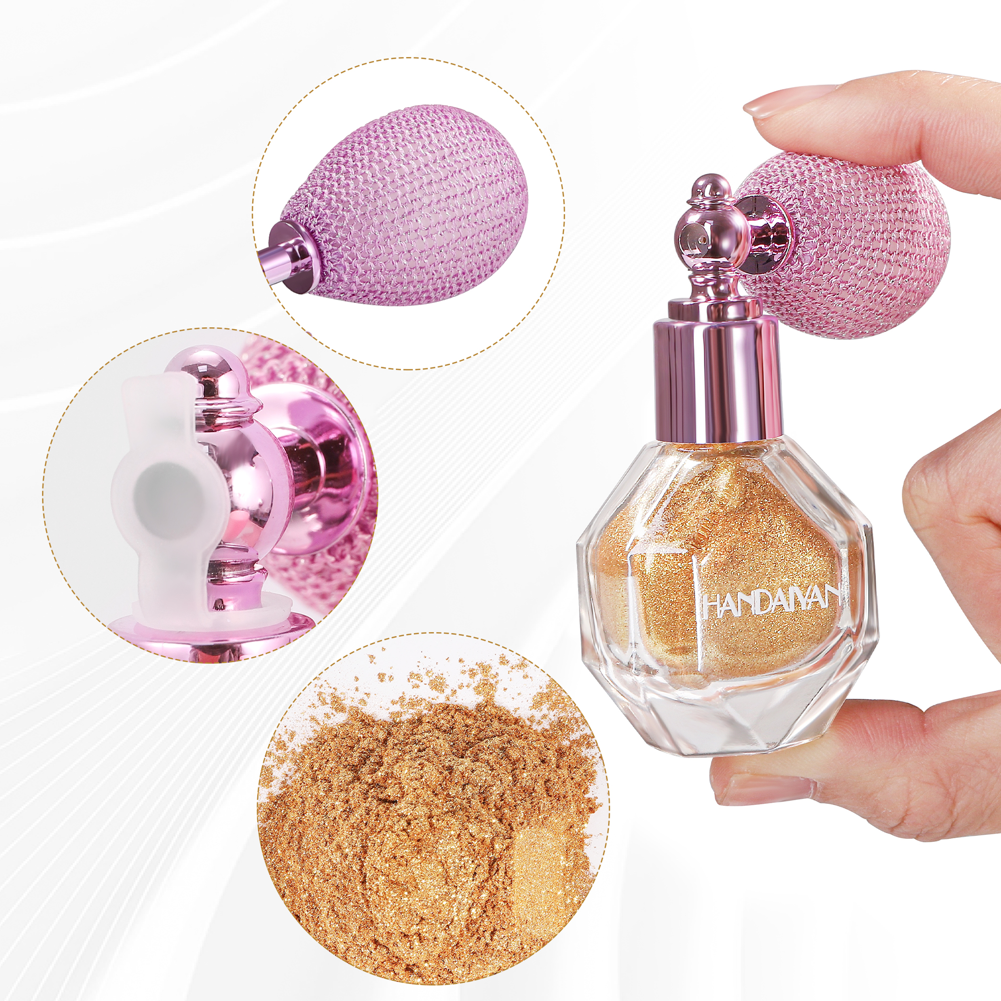 Sparkling Fairy Highlighter Powder Spray Waterproof High Gloss Glitter Body Bronzer Highlight Powder Makeup Shimmering Contour