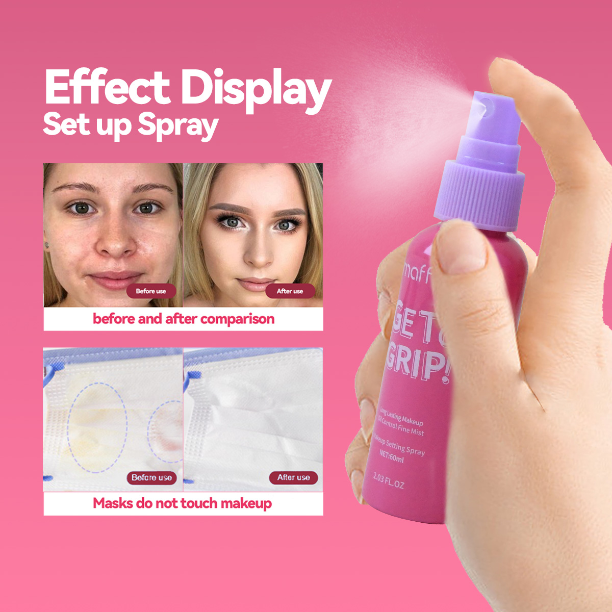 MAFFICK 60ml 100ml Watermelon Scent Liquid Moisturizing Makeup Setting Spray Private Label Custom Logo Long Lasting Oil Control
