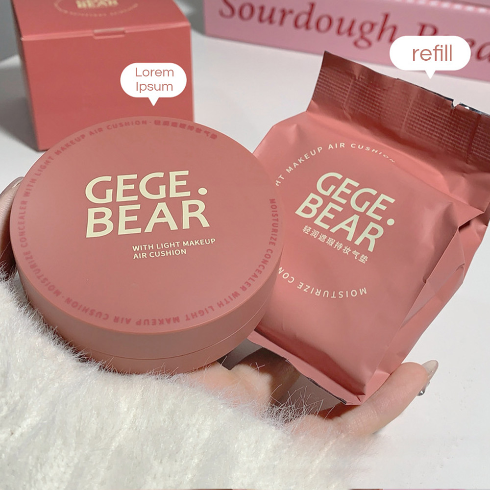 Gege Bear Custom Logo Waterproof Oil-Control Cream Cushion Foundation Matte Skin Full Coverage Long-Lasting Lightweight
