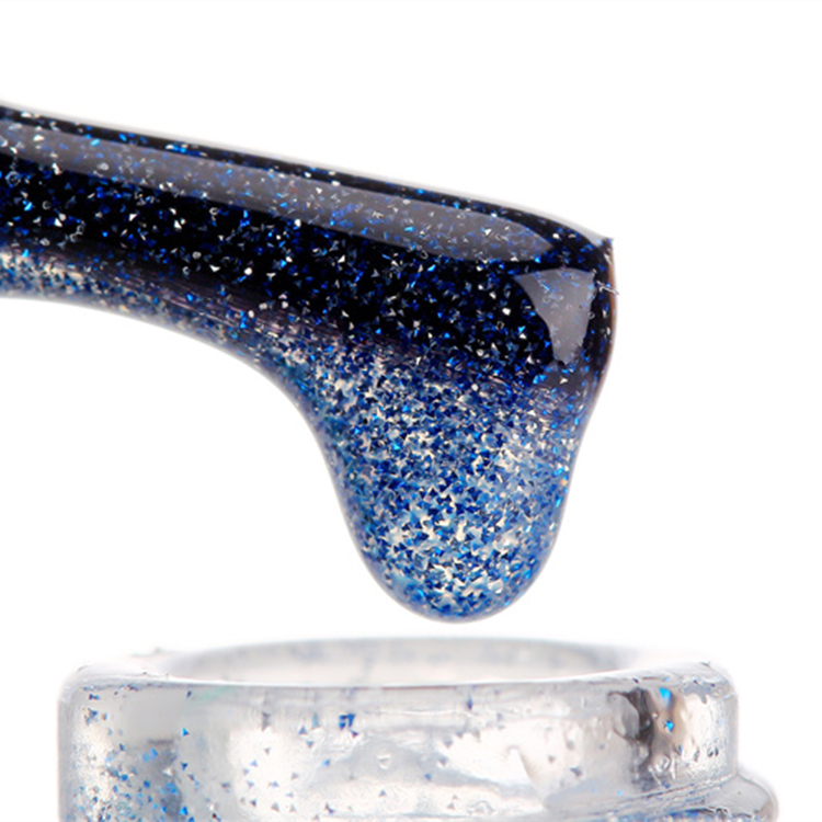 Private Label No Wipe Top Coat Glitter Silver Crystal Diamond Top Coat Glossy Gel Polish