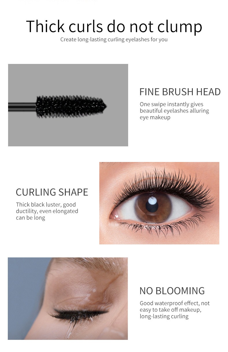 Diamond Mascara - Waterproof, Lengthening, Thickening, Non-Distorting, Curling and Lengthening Lashes, Stunning Effect