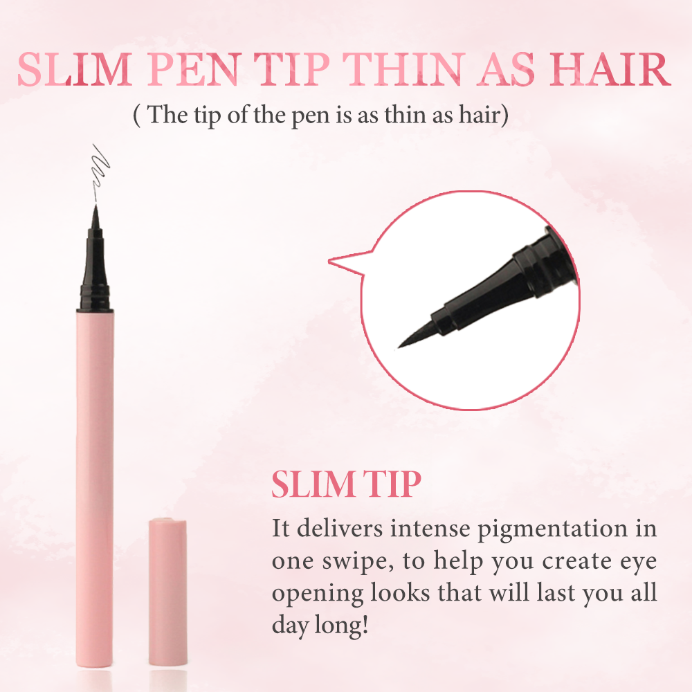 Wholesale Customizable Own Brand Quick-Drying Waterproof Liquid Eyeliner Sticky Eyeliner Based on Samples