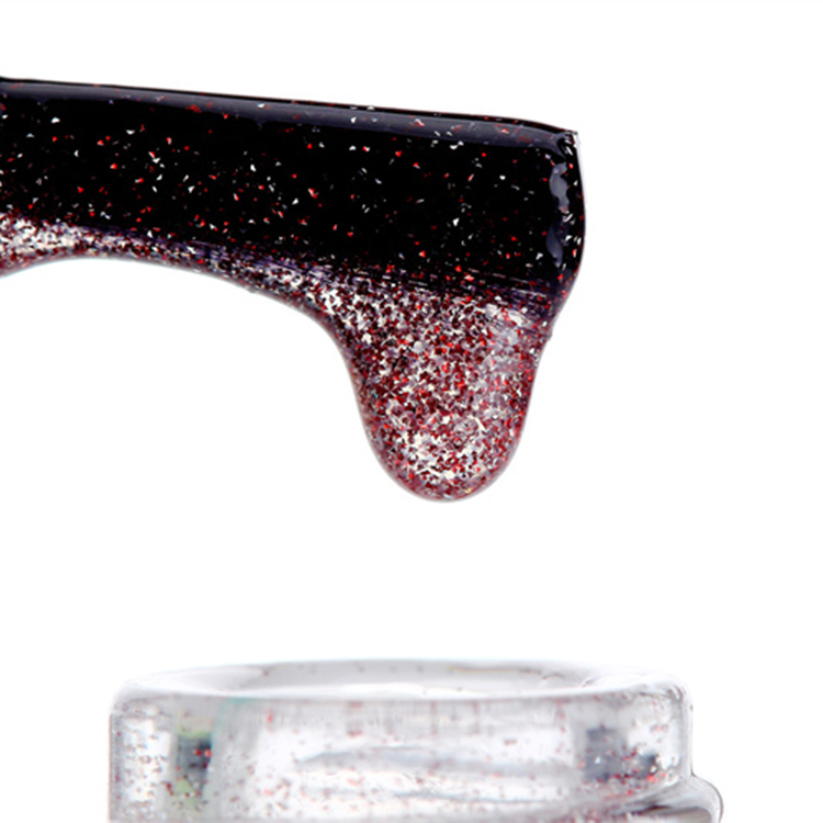 Private Label No Wipe Top Coat Glitter Silver Crystal Diamond Top Coat Glossy Gel Polish