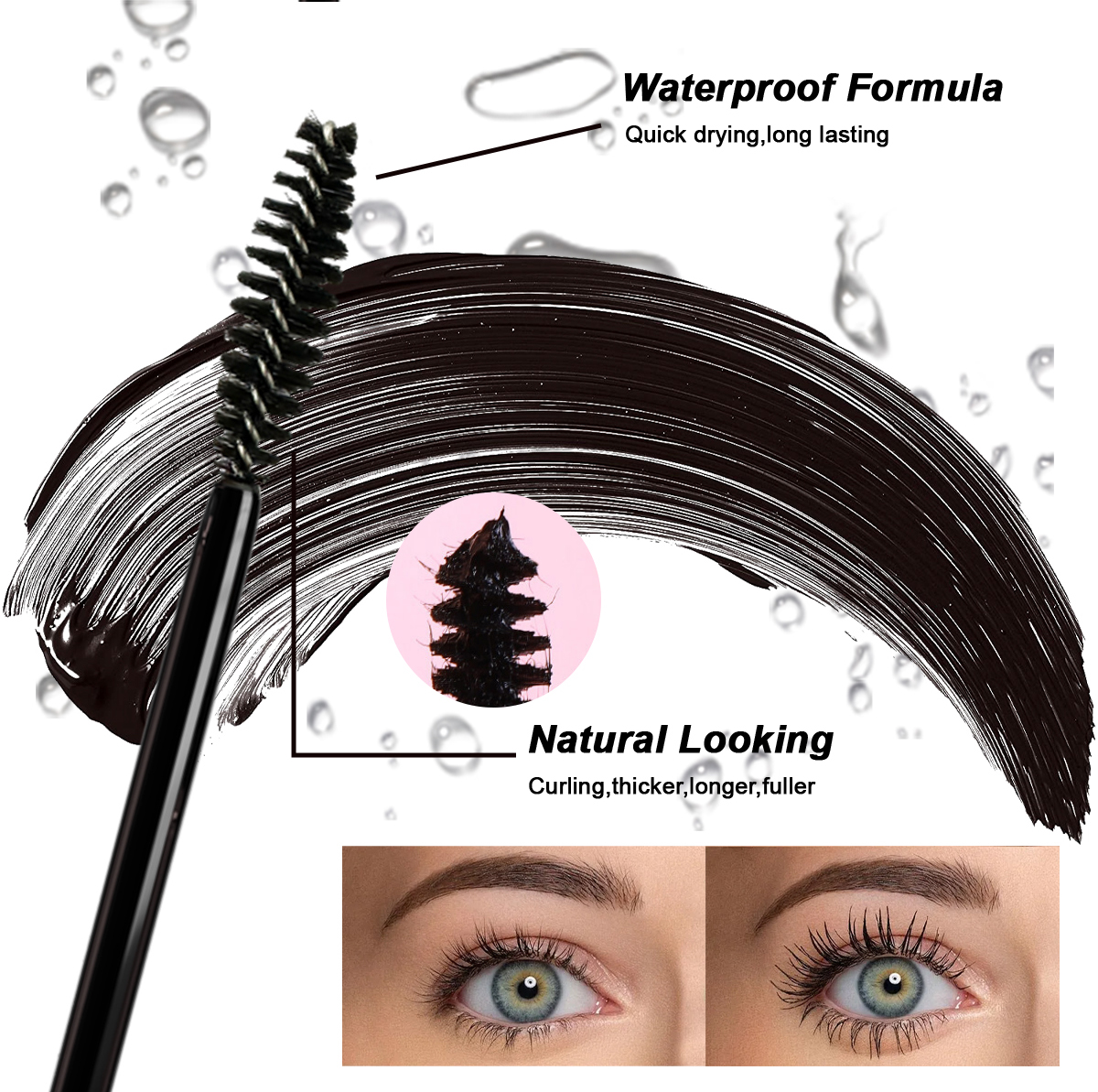 Lash Eyelash Extension Korea Low Moq Oil Free Wholesale Custom Long Lasting 3D Fiber Cruelty Free Private Label Vegan Mascara