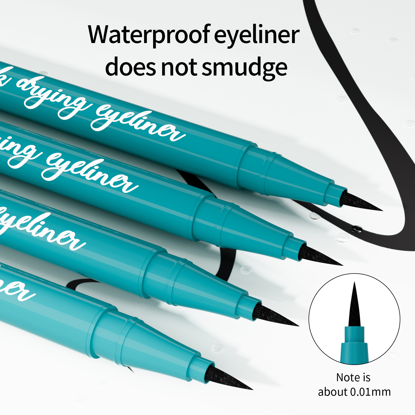 Black Mineral Liquid Eyeliner Pen Waterproof Quick Dry Natural Eye Liner Pencil Long-Lasting Makeup Cosmetic