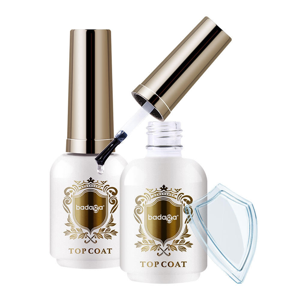 Badaga Professional Cheap Wholesale 15ml No Wipe Gel Top Coat Anti-Scratch Not-Yellowing Super Shiny Vegan Top Coat