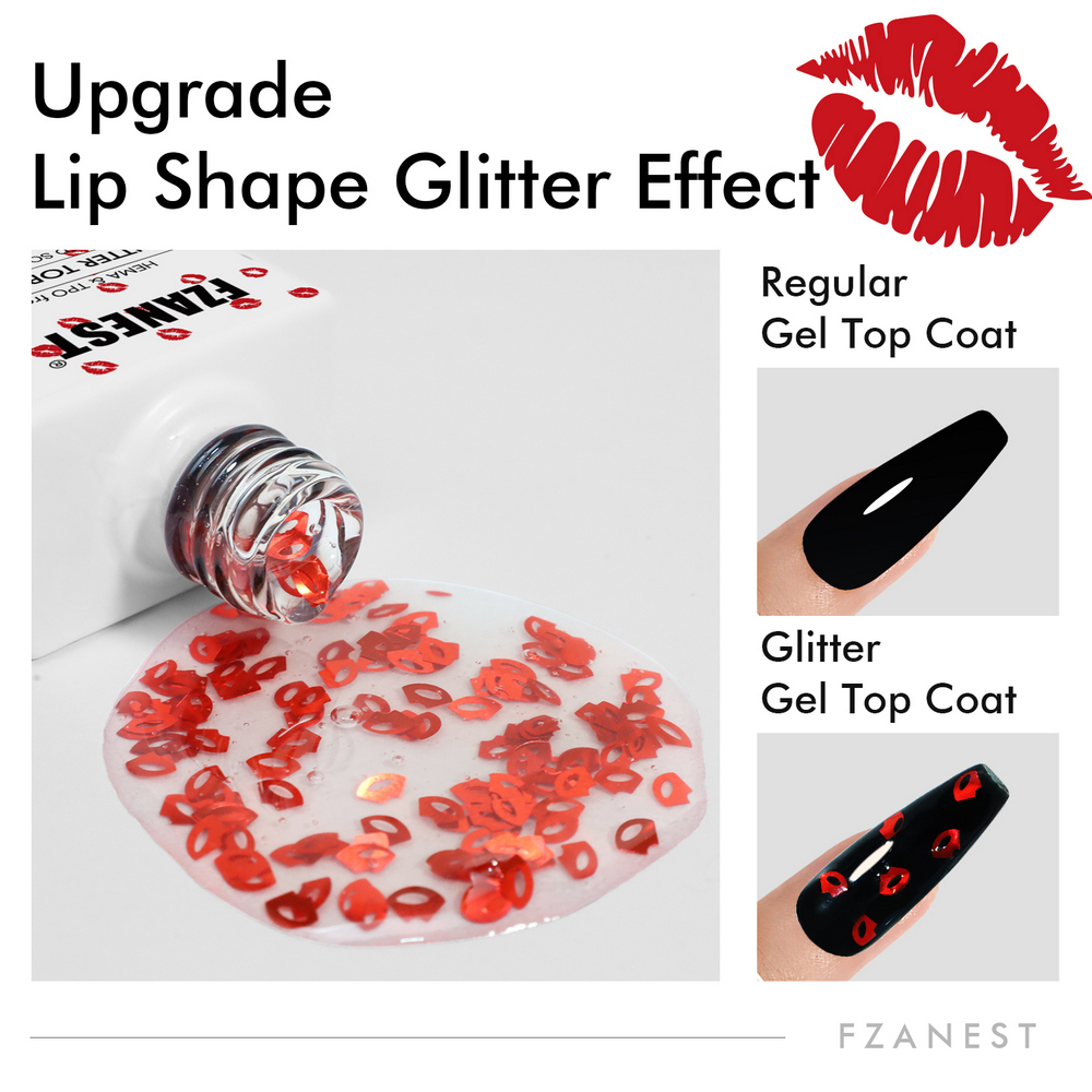Manufacture Factory Price Top Quality 15ML Multi Function No Wipe High Shine Finish Customize Uv Gel Lip Glitter Clear Top Coat