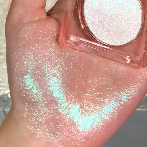 Best Selling Duochrome Holographic Mini Highlighter Makeup Palette Custom Logo Single Pressed Powder Glitter Highlighter Markers