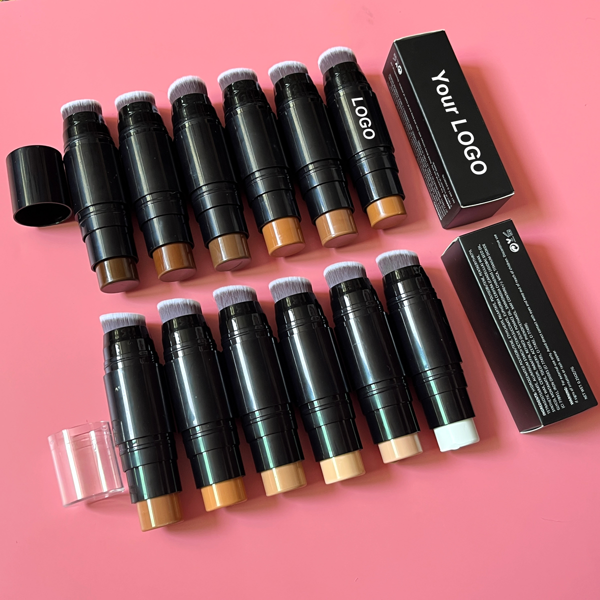 Private Label Makeup Highlight Blush Contour Stick Long Lasting Custom logo Vegan Cream Bronzer Concealer Contour Stick