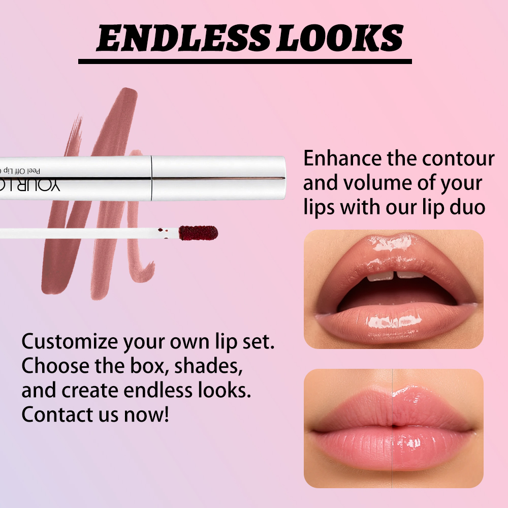 Wholesale Private Label Peel Off Lip Tint Stain 5 Colors Long Lasting Smudge-proof Non-transfer Peel Off Lip Gloss