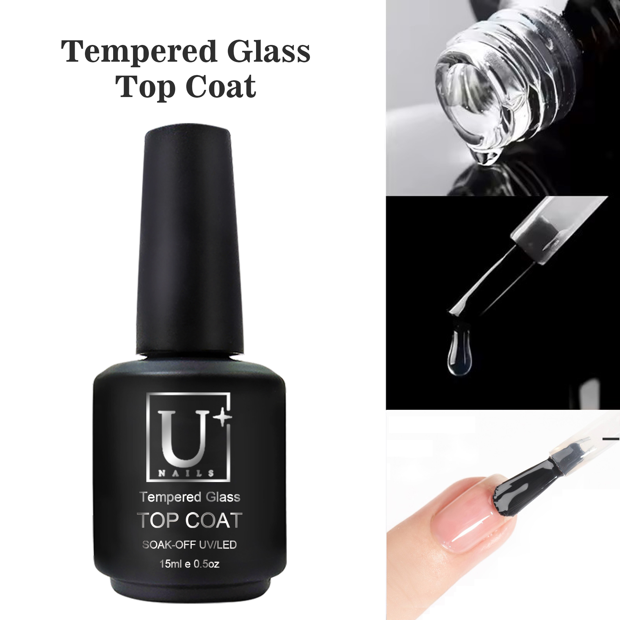 Customized New Product Golden Supplier UV Top Coat Gel Tempered Glass Top Coat No Wipe High Shine Logo the Best Gel Top Coat