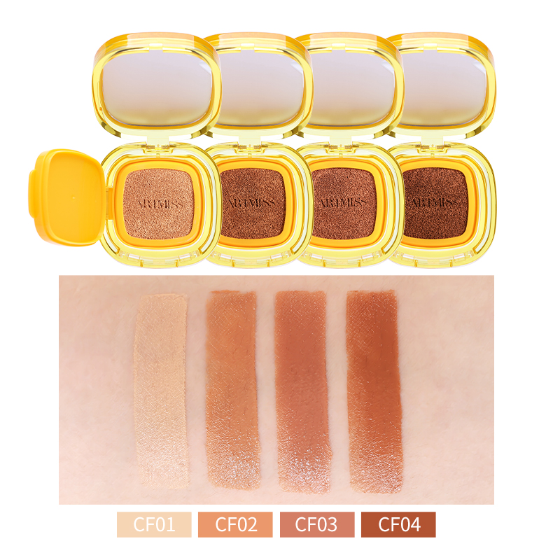 SPF 45+ Full Coverage Liquid Sunscreen Cushion Foundation Custom Natural BB CC Cream Dark Cushion Concealer Factory Direct