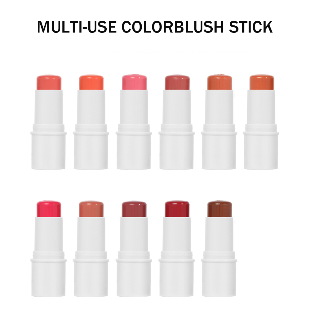 Custom Logo 3in1 Blush Stick Cheeks &amp; Eyes &amp; Lips Cream Blusher Korean Makeup Rubor Waterproof Long-lasting Maquillaje Por Mayor