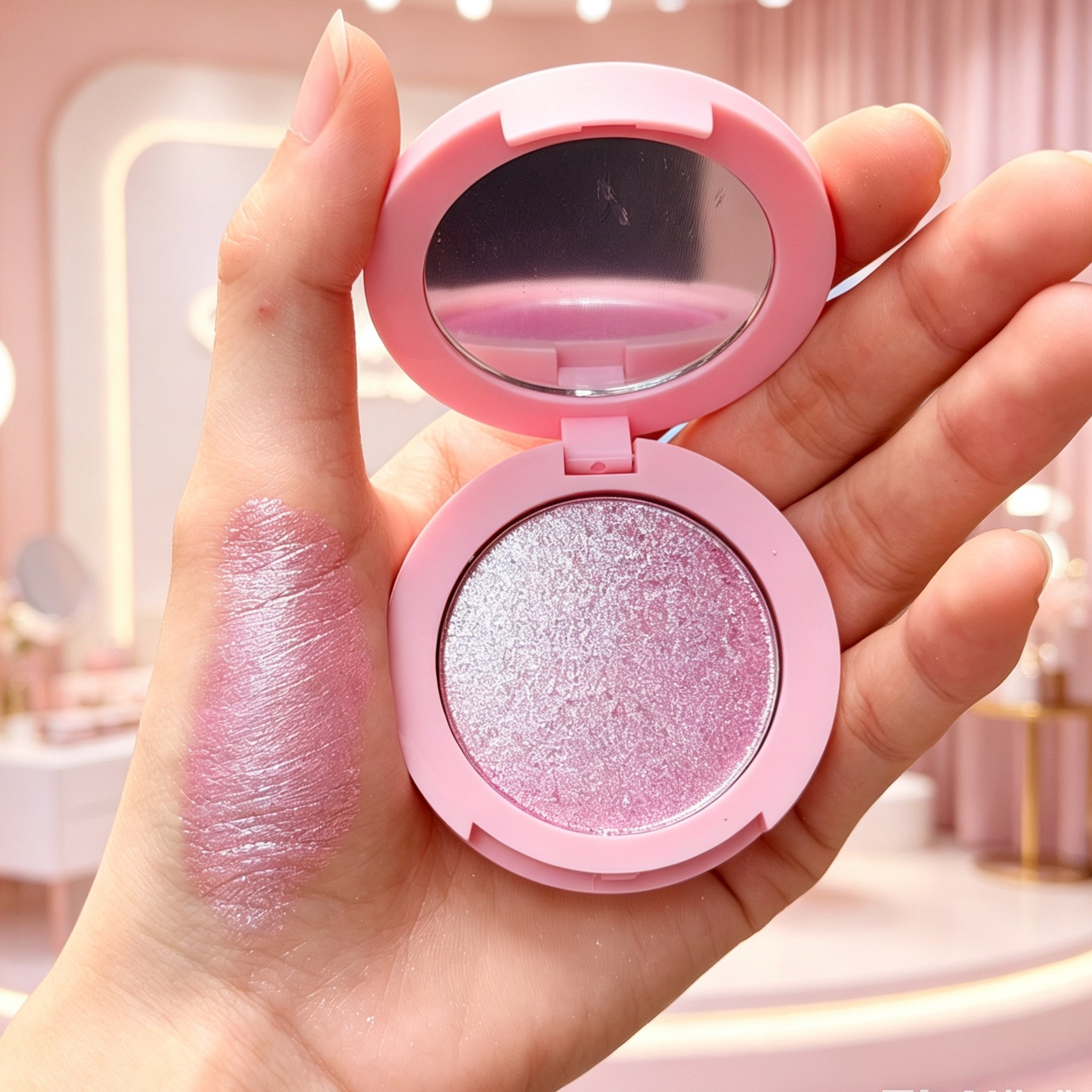 Waterproof Highlighter Powder Mineral Brightening Long Lasting Shimmer Glitter Daily Use Face Makeup Highlight Powder