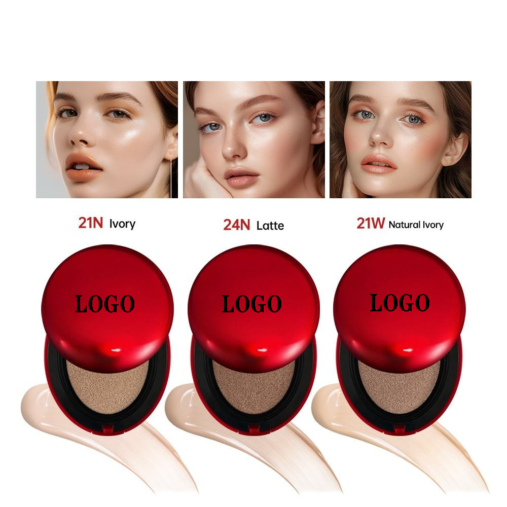 Custom Private Label Hydrating Glow Cushion Foundation, Waterproof Concealer BB Cushion Custom Logo Packaging Cosmetic