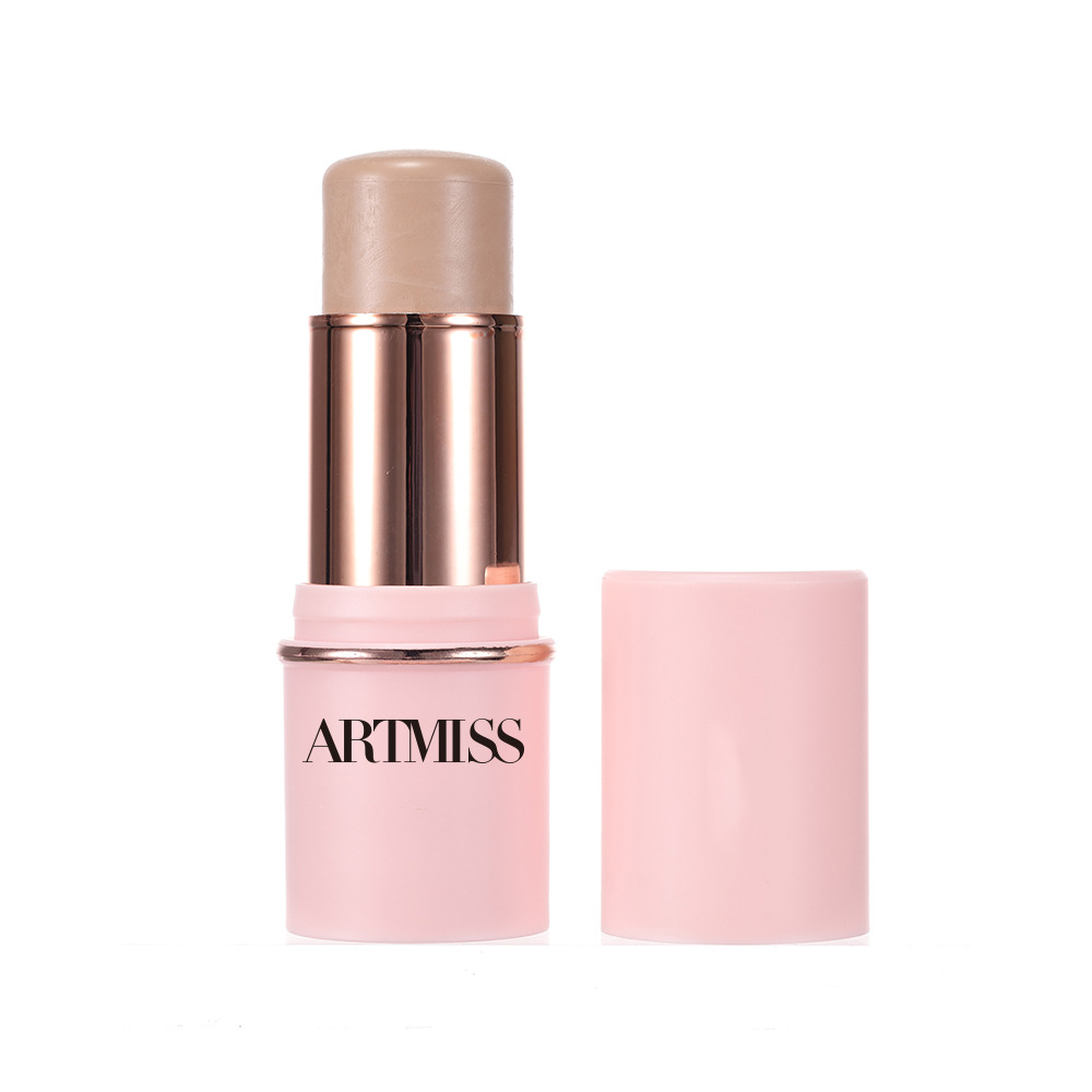 Cross-Border Natural Three-Dimensional Waterproof Sweat-Proof Multi-Functional Contour Stick Highlighter Shadow Stick Pink