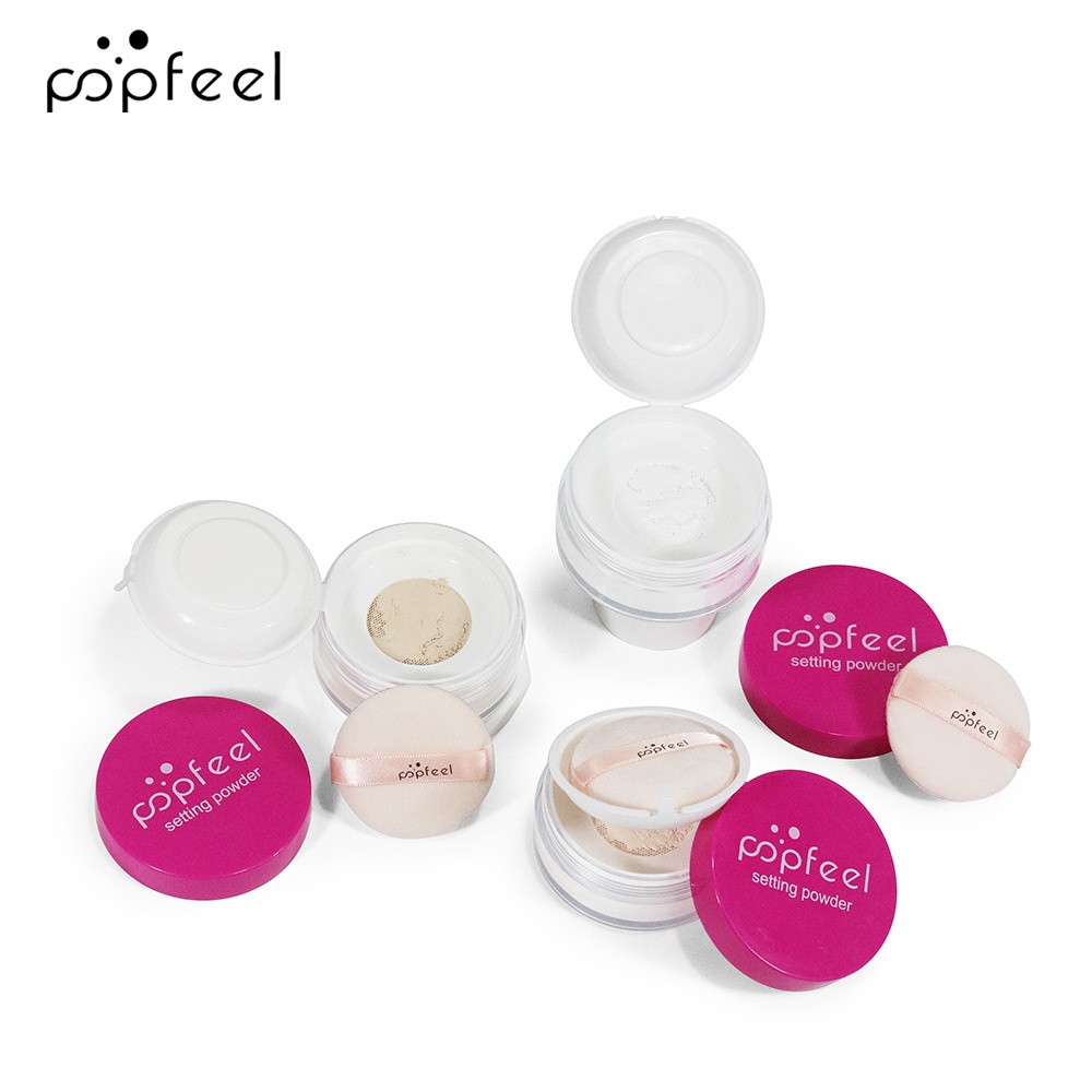 POPFEEL Lightweight Loose Setting Powder Oil Control Waterproof Long-Lasting Moisturizing Conceals Blemishes Doesn't Cake All