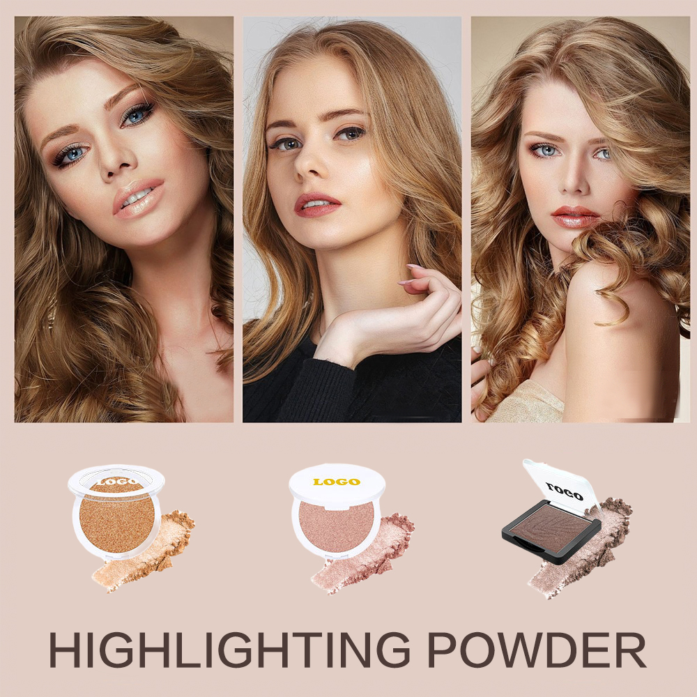 Wholesale Best-selling Multi-Colored Pressed Powder Highlighter Facial Makeup with Shimmering and Silky Finish