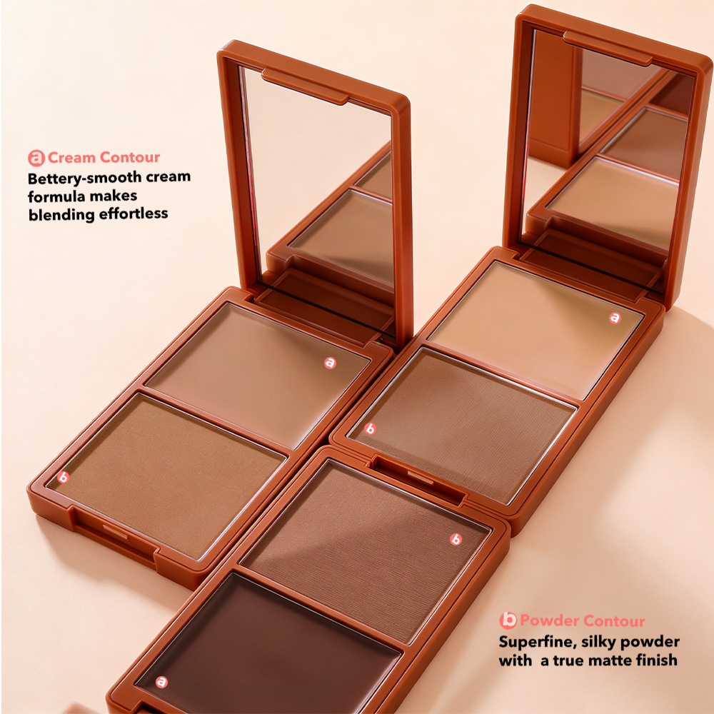 Cream &amp; Powder Contour Palette Mineral Makeup Bronzer Custom Contour Makeup Powder Private Label