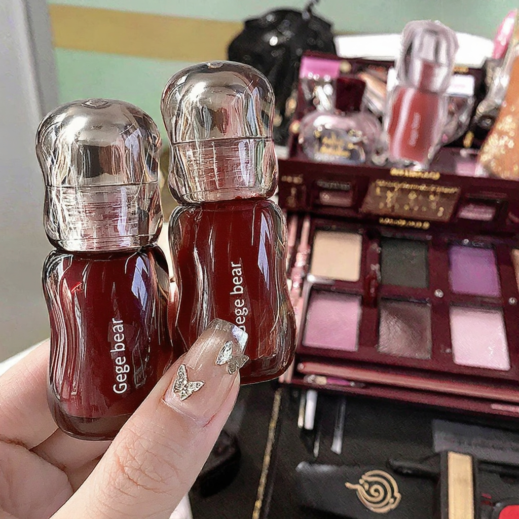 Gege Bear Lipstick Shiny Crystal Makeup Hydrating Waterproof Long Lasting Mineral Cream Ice Bucket Permeable Gloss Customizable