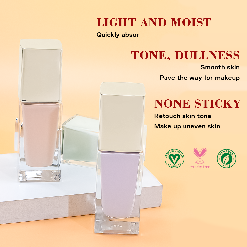 High Quality Invisible Pore Vegan Foundation Primer Custom Logo Liquid Makeup Primer for All Skin Types Private Label