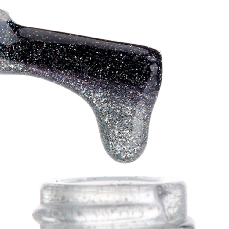 Private Label No Wipe Top Coat Glitter Silver Crystal Diamond Top Coat Glossy Gel Polish