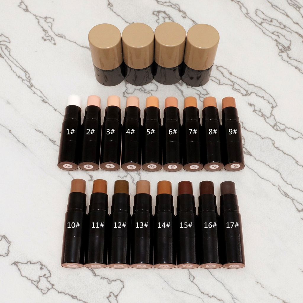Private Label Custom Logo Vegan Contouring Cream 17 Colors Mineral-Based Waterproof Face Makeup Contour Stick Natural Concealer