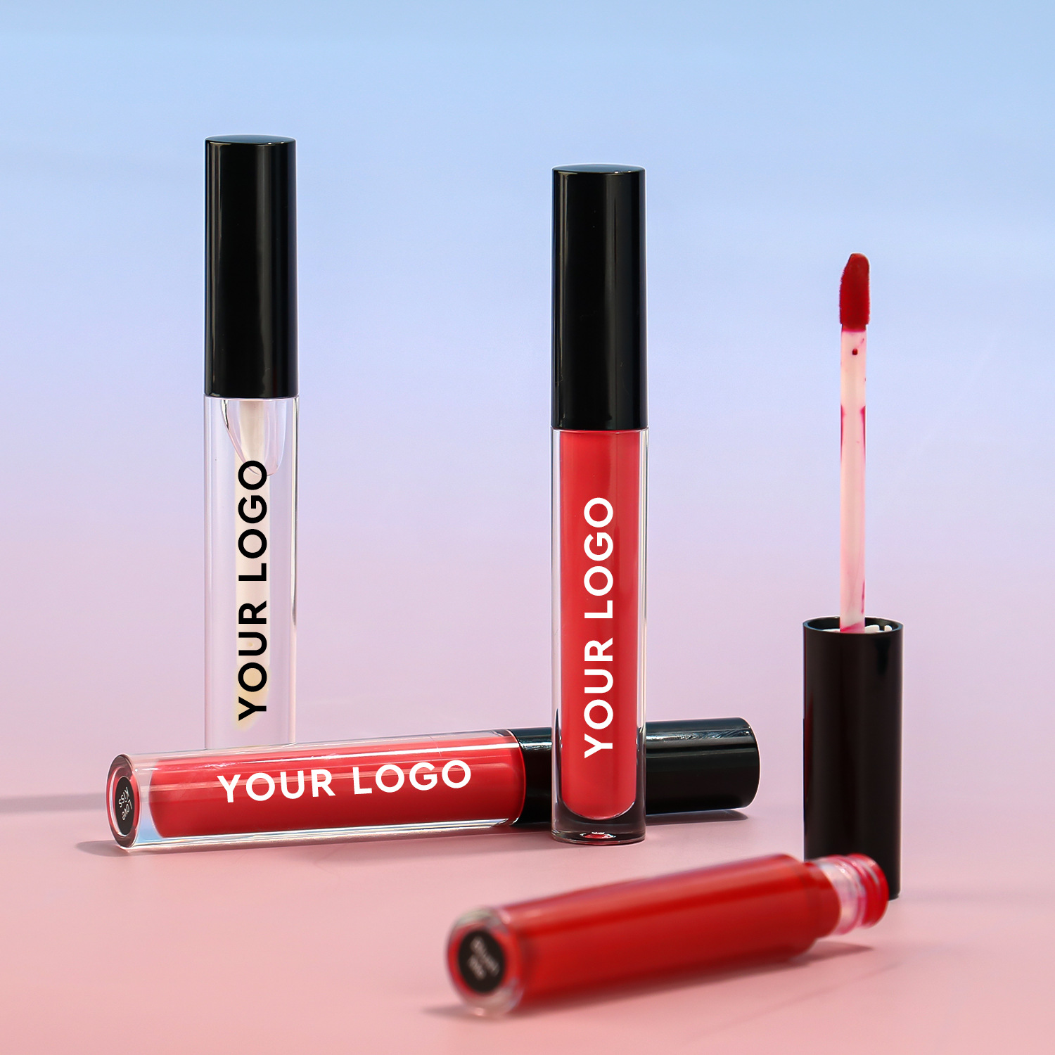 Permanent Pink Lips Liquid Lip Gloss with High Pigment Shimmer and Long Lasting Vegan Matte Top Coat for Private Label