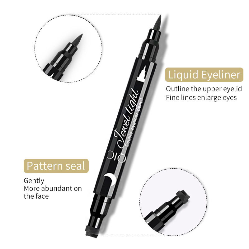 For Qic Qini Double-Ended Stamp Eyeliner Waterproof Quick-Drying Non-Smudge with Color Pattern Embellished Liquid Form for Eye