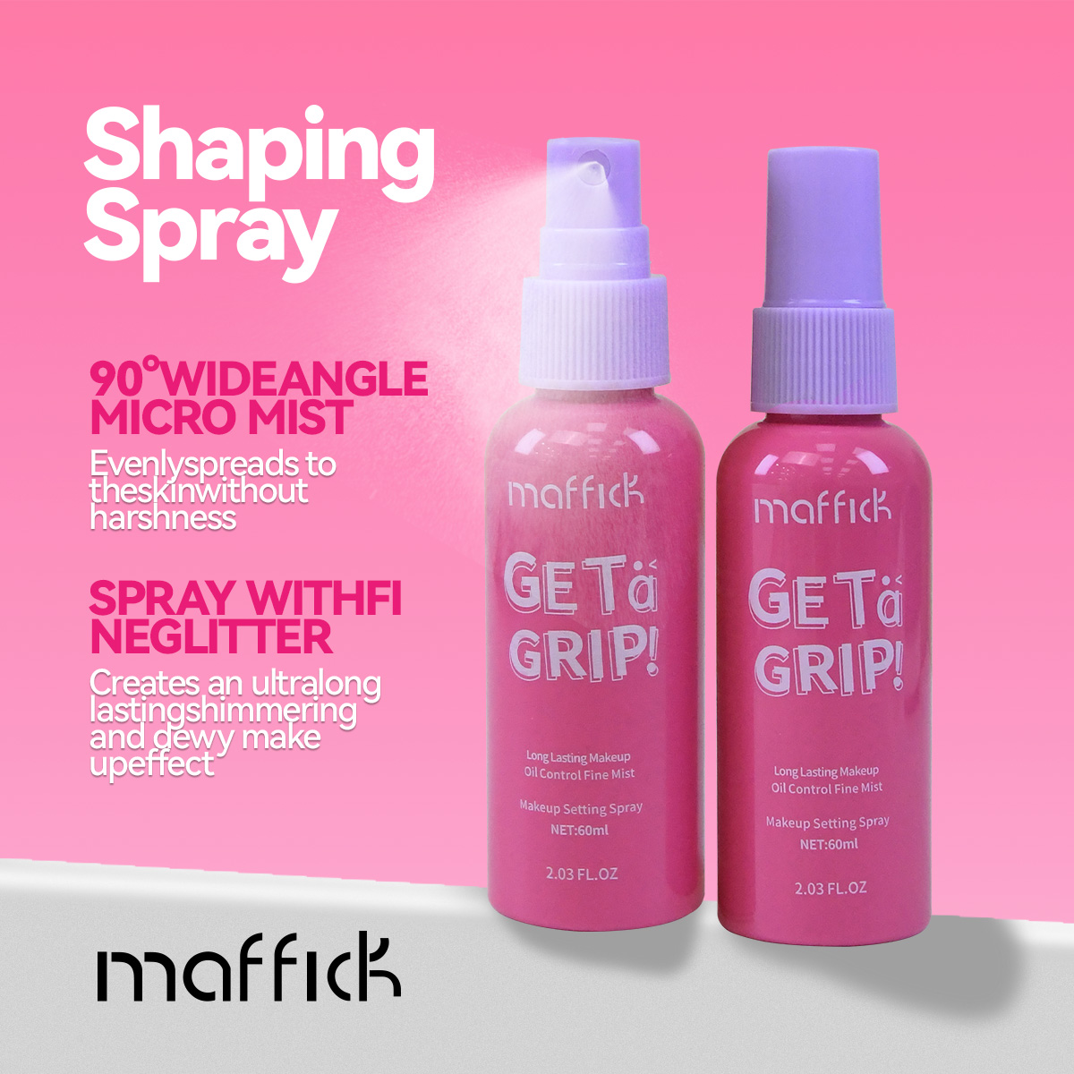 MAFFICK 60ml 100ml Watermelon Scent Liquid Moisturizing Makeup Setting Spray Private Label Custom Logo Long Lasting Oil Control