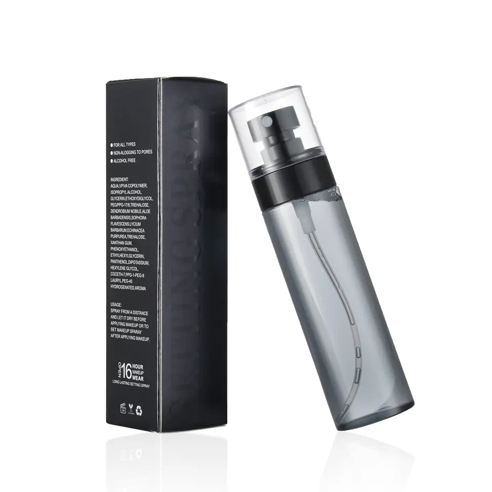 ODM MOQ 10 Mineral Liquid Setting Spray Oil Control Long Lasting 16 Hours Waterproof Natural Finish 100ml Custom Logo All Skin