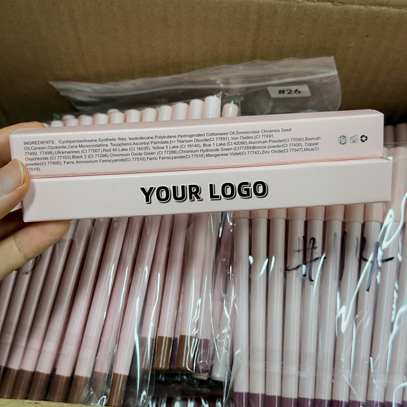 Wholesale Matte Lip Liner Private Label Waterproof Wood Pencil Nude Brown Long Lasting Pink Creamy Lip Liner