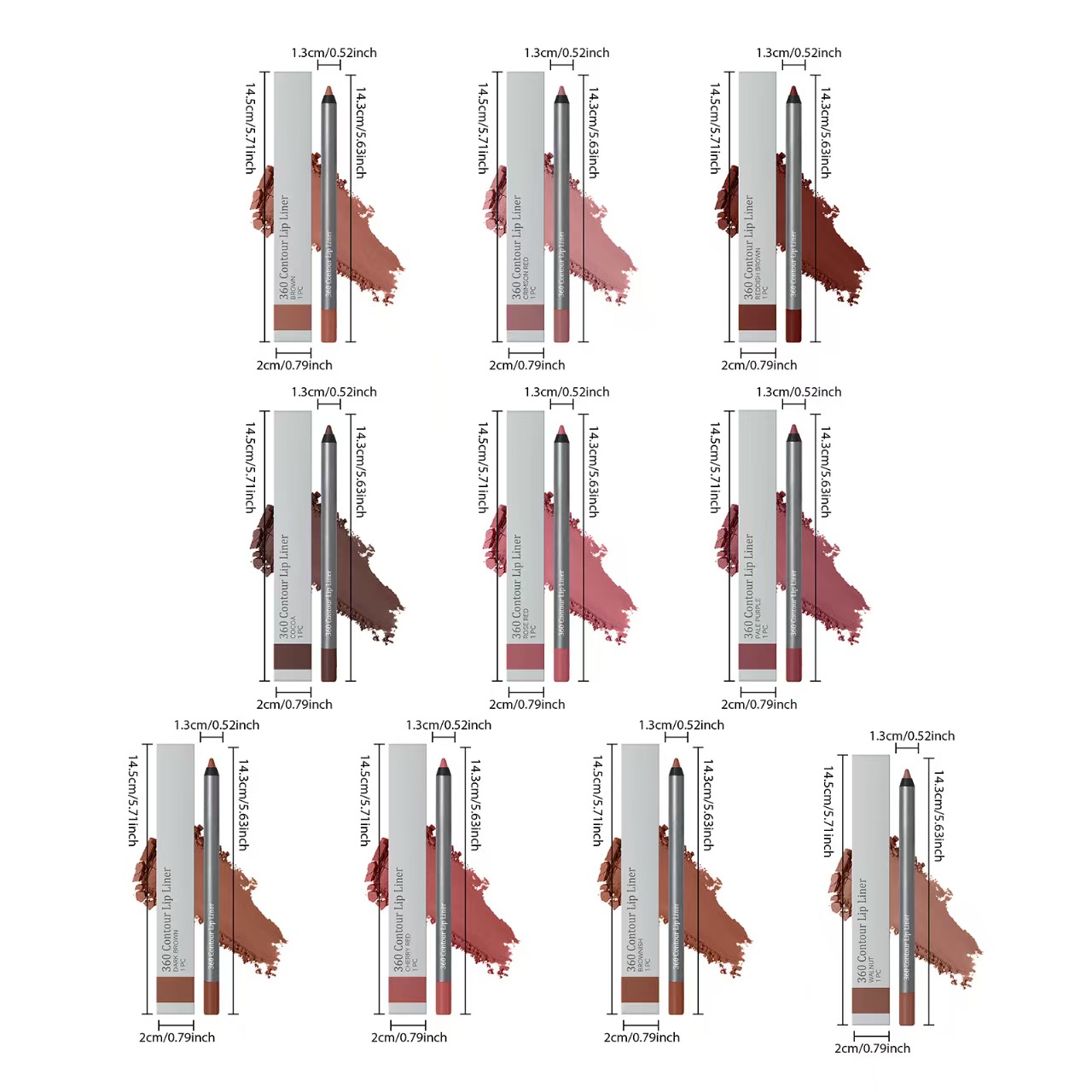 Lip Liner Pen, Smooth and Naturally Pigmented Outlines the Cupid's Bow and Creates a Smooth Three-dimensional Lip Shape
