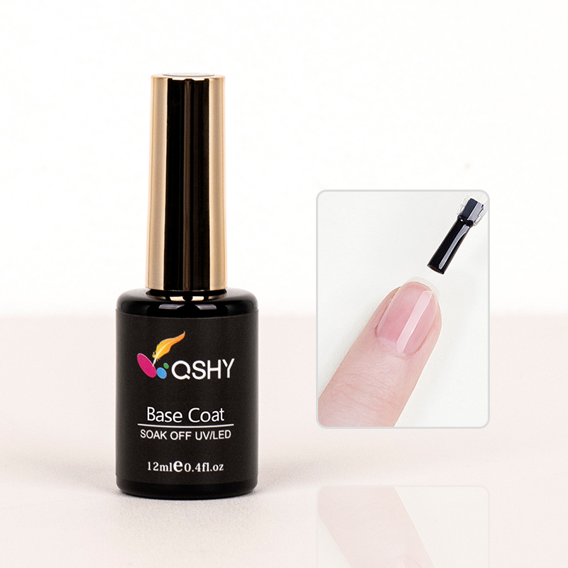 QSHY UV Gel Top Coat and Base Custom High Shiny Long Lasting with Matte Finish No Wipe Glossy Gel Top Coat for Wholesales