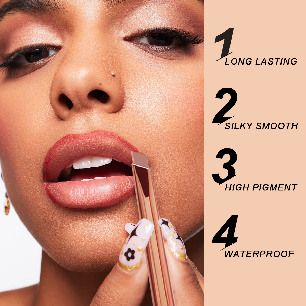 4 Colors Matt Custom Lip Crayon Private Label Long Lasting Lip Liner And Lipstick Waterproof Lip Liner Pencil