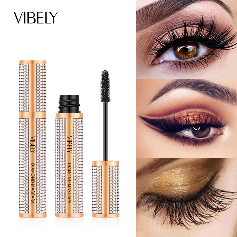 Diamond Mascara - Waterproof, Lengthening, Thickening, Non-Distorting, Curling and Lengthening Lashes, Stunning Effect