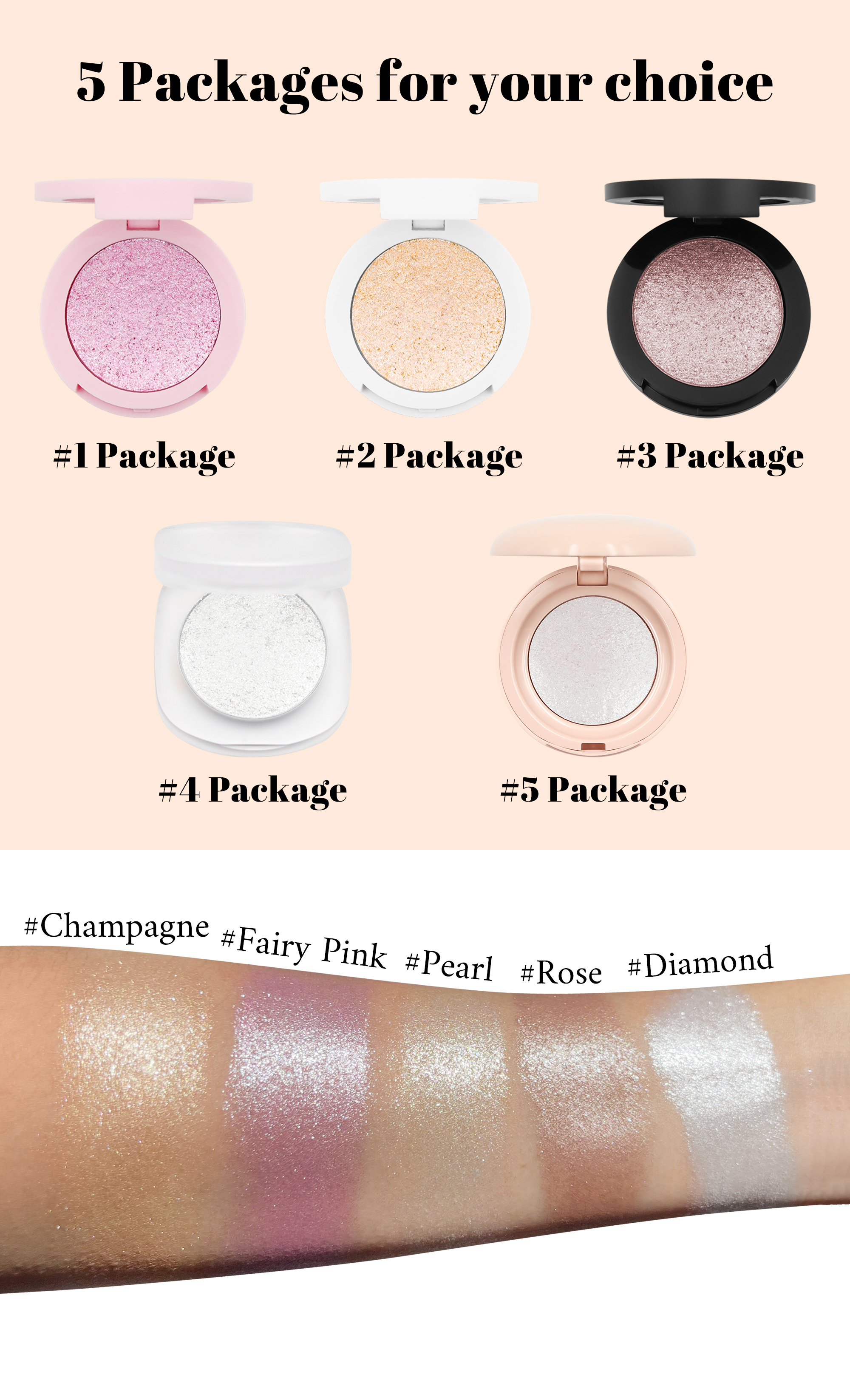 Custom Logo Private Label Vegan Makeup Glow Face Powder Highlighter Makeup Pigment Highlighter Palette