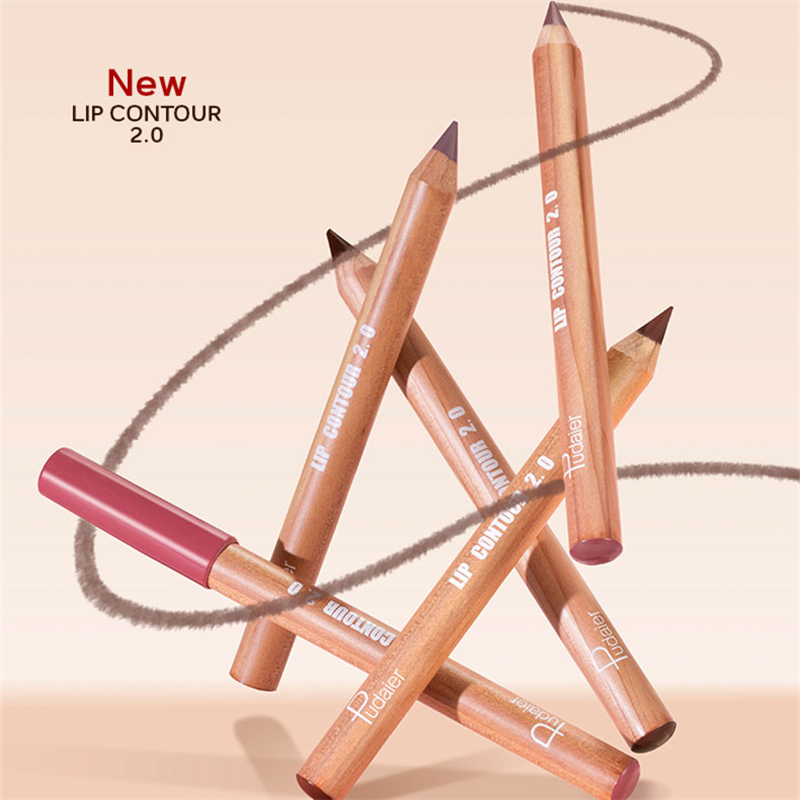 Free Sample Custom Logo Lip Contour Waterproof Matte Lip Liner Smooth Highly Pigmented Creamy Lipliner Pen Makeup Private Label