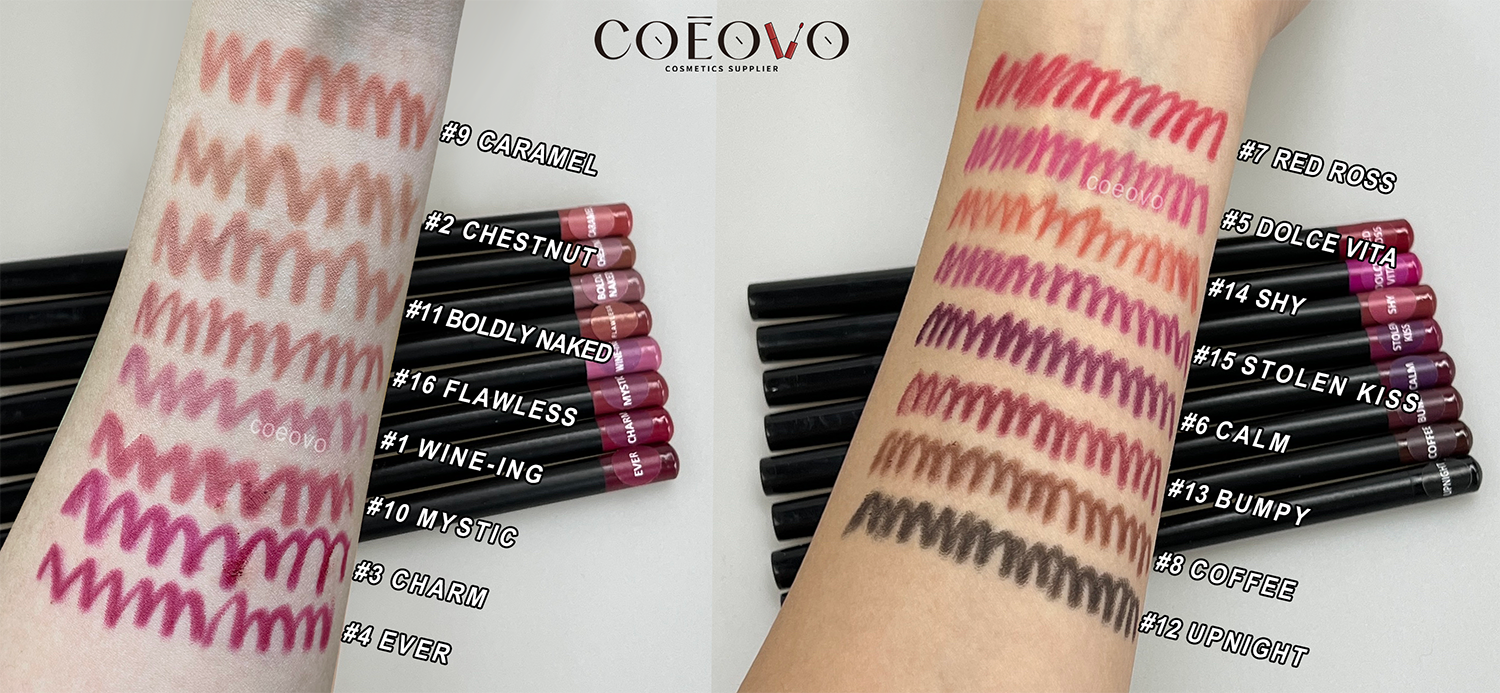 Long Wearing Lip Liner Swatches