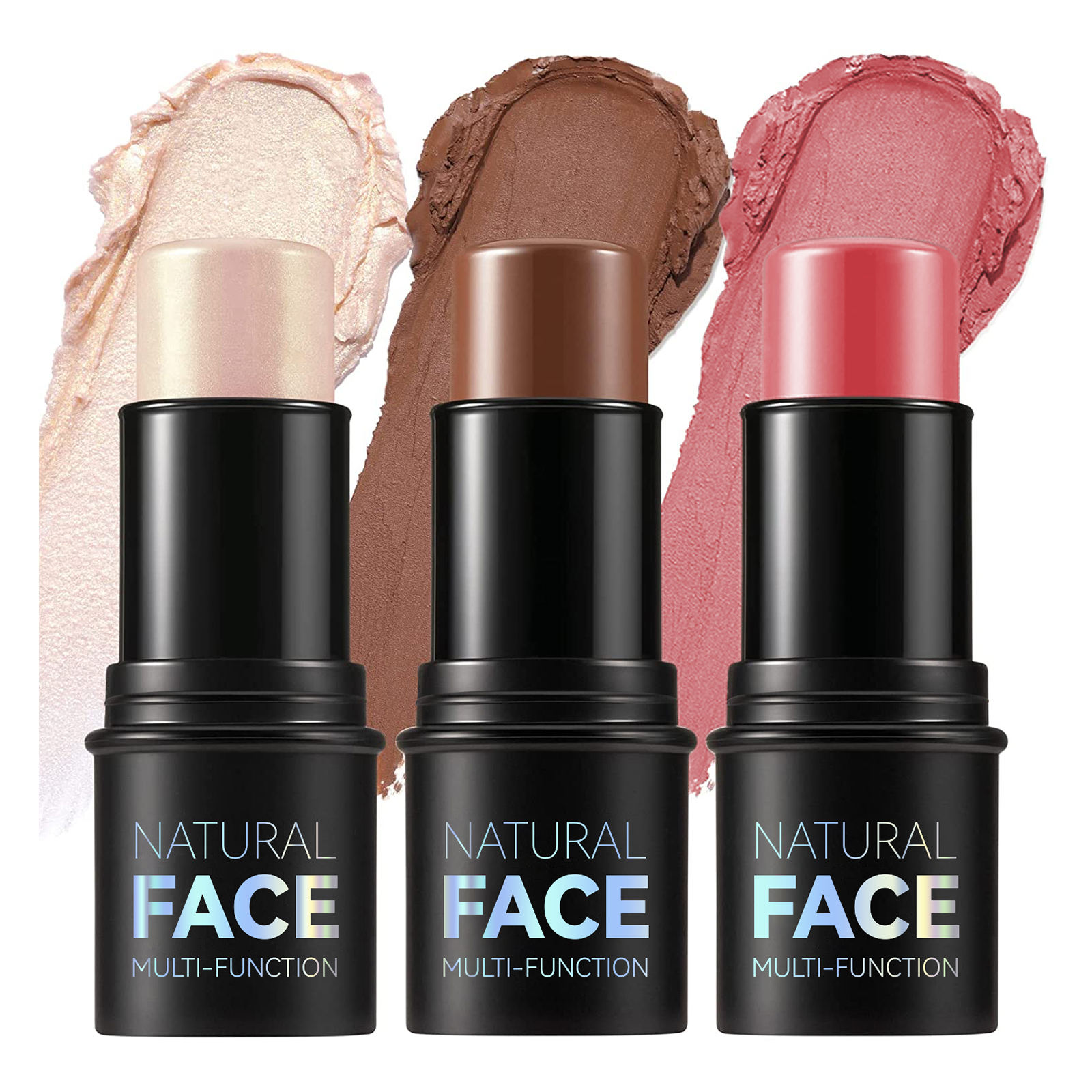 Highligting Contouring Stick Waterproof Long-lasting Lip Makeup-Non-Greasy Bronzer with Mineral Ingredients Multi-Function