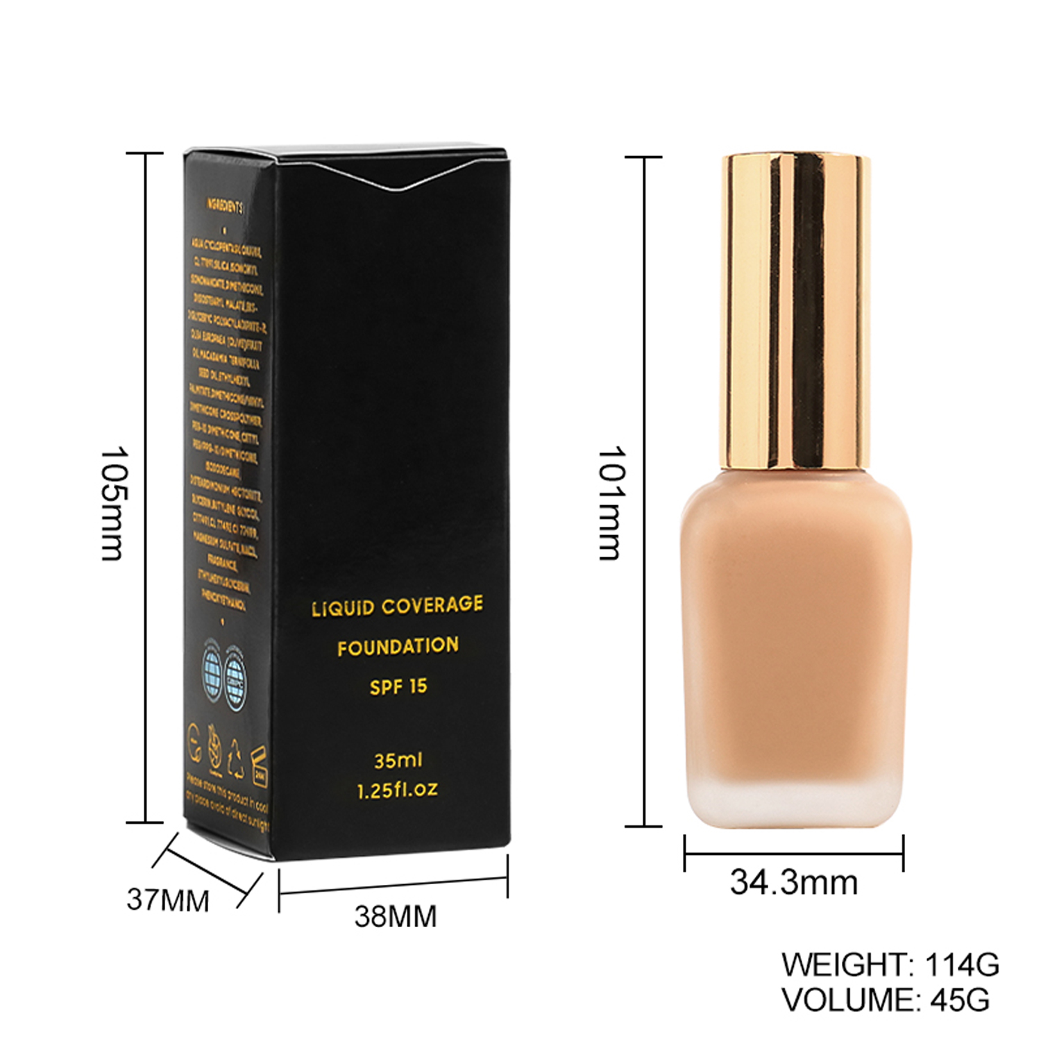 Custom logo Makeup Full Coverage Waterproof Liquid Cushion Foundation