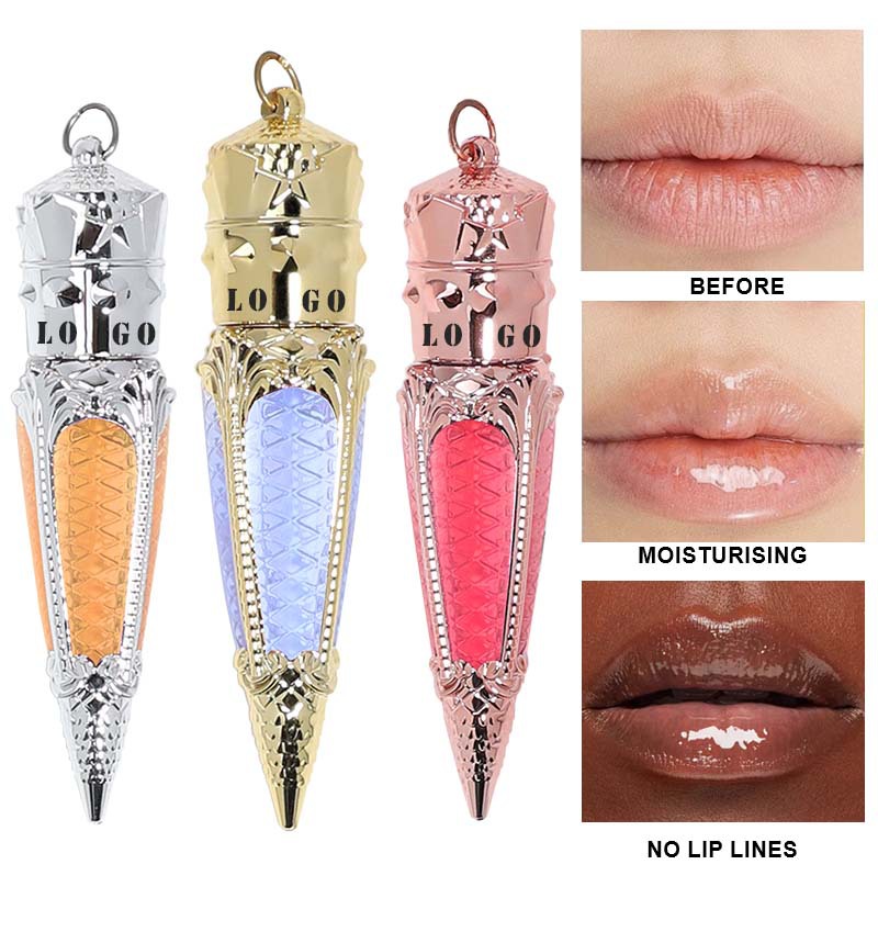 Custom No-Logo Fruit Lip Gloss Plumping Dudu Lip Oil Non-sticky Makeup Base Top Coat Over Lipstick Nighttime Lip Care Repair