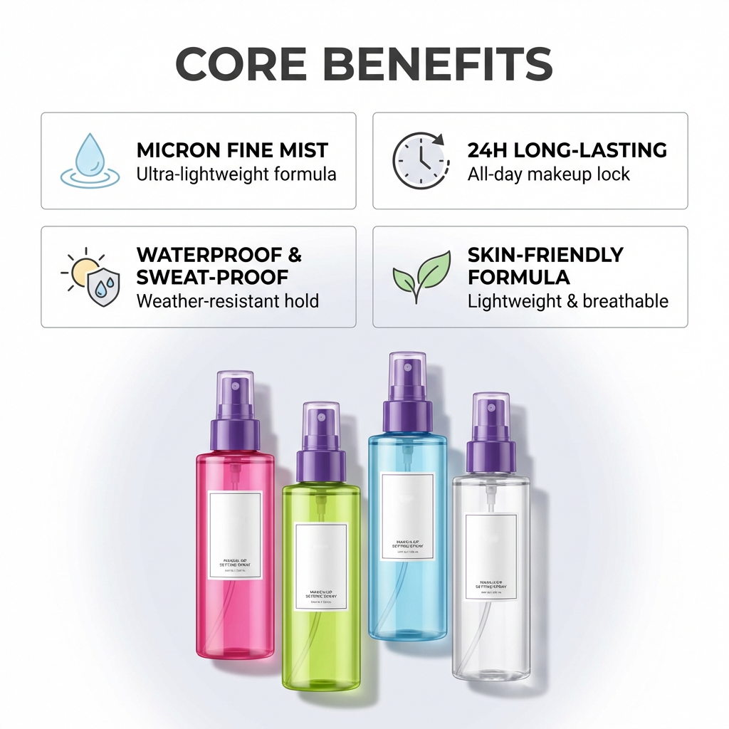 Setting Spray Makeup Private Label with Lightweight Hydration Long Lasting Makeup Setting Spray Waterproof 24 Hour Hold